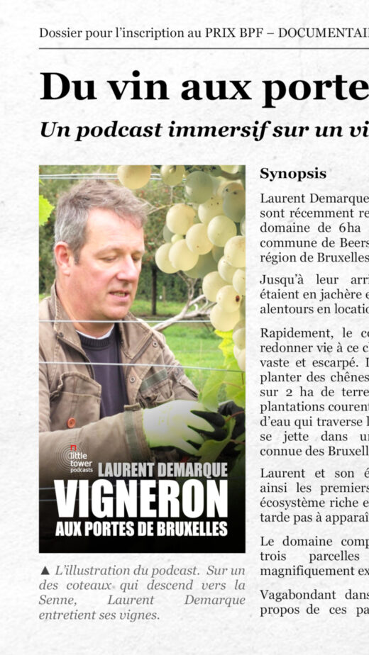 Laurent est dans ses vignes à 500 mètres de Bruxelles. Il crée un vignoble à Beersel.