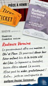 Radieuse Vermine – Pièce de Théâtre – Brève #230109.01